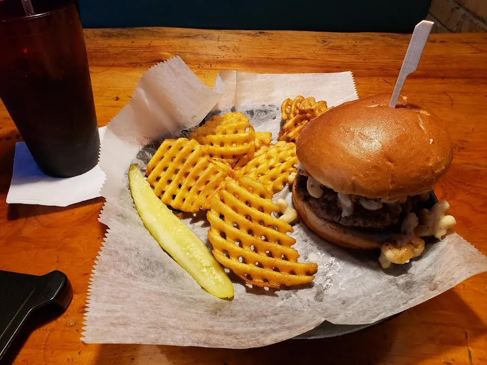 Dysfunctional Burger with Waffle Fries